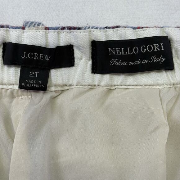 J.CREW Tapered-Leg Wool Pants Tartan Plaid White/Red Womens Size 2T TALL - Picture 8 of 16